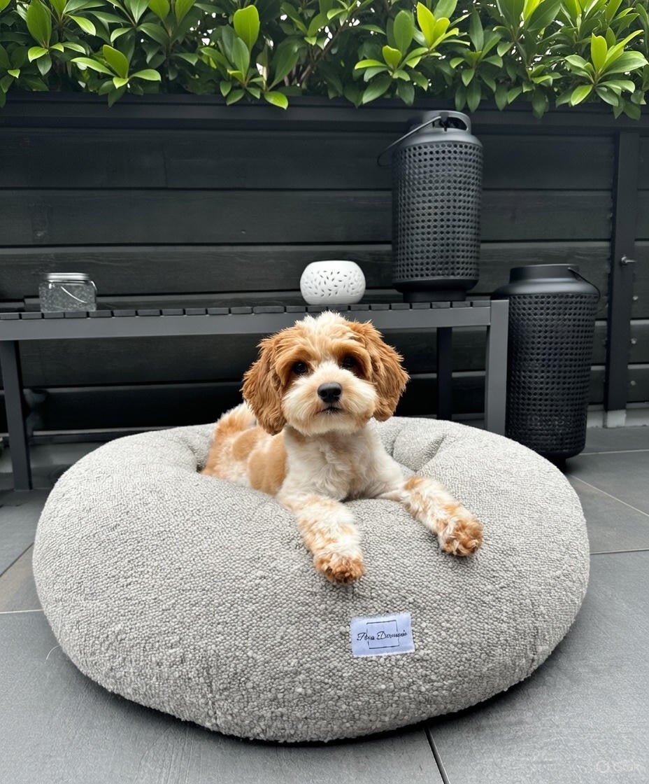 Perro Durmiendo bouclé donut - Grå - Hundetepper