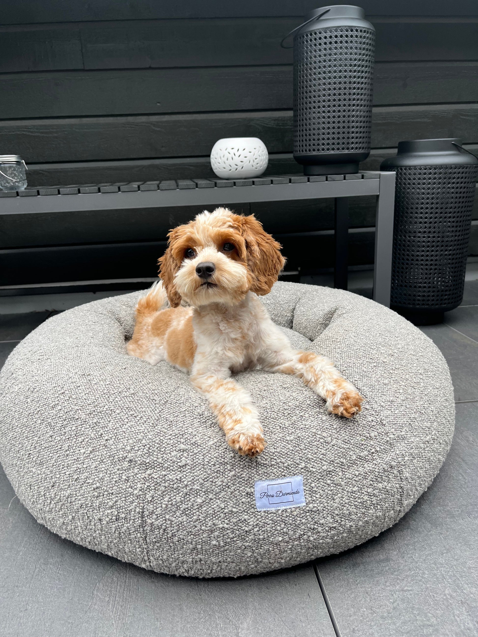 Perro Durmiendo bouclé donut - Grå - Hundetepper